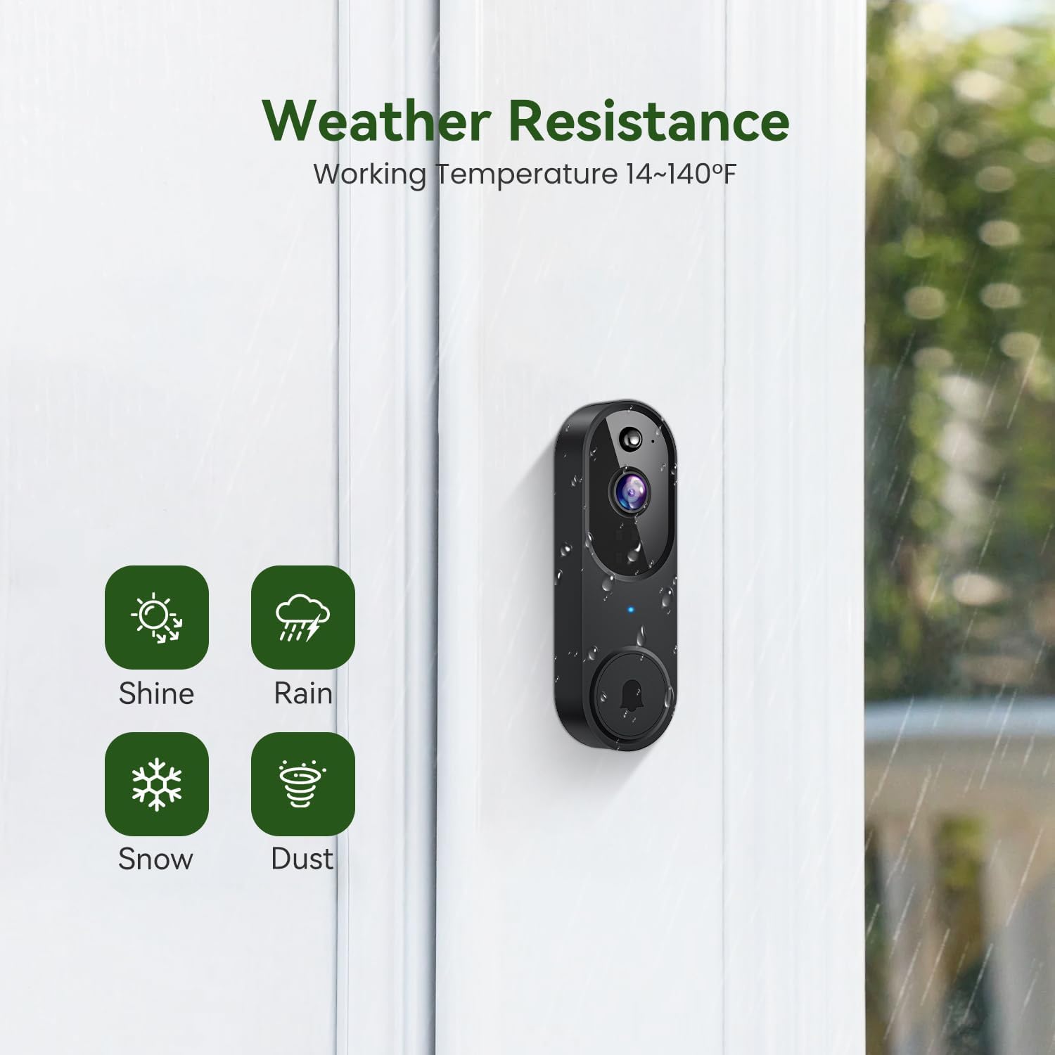 1080P Smart Wireless Video Doorbell Camera with Chime, Night Vision, Real-Time Alerts, AI Human Detection, 2.4G WiFi, Two-Way Talk, Cloud Storage, Battery Rechargeable, Weather-Resistant - Image 7