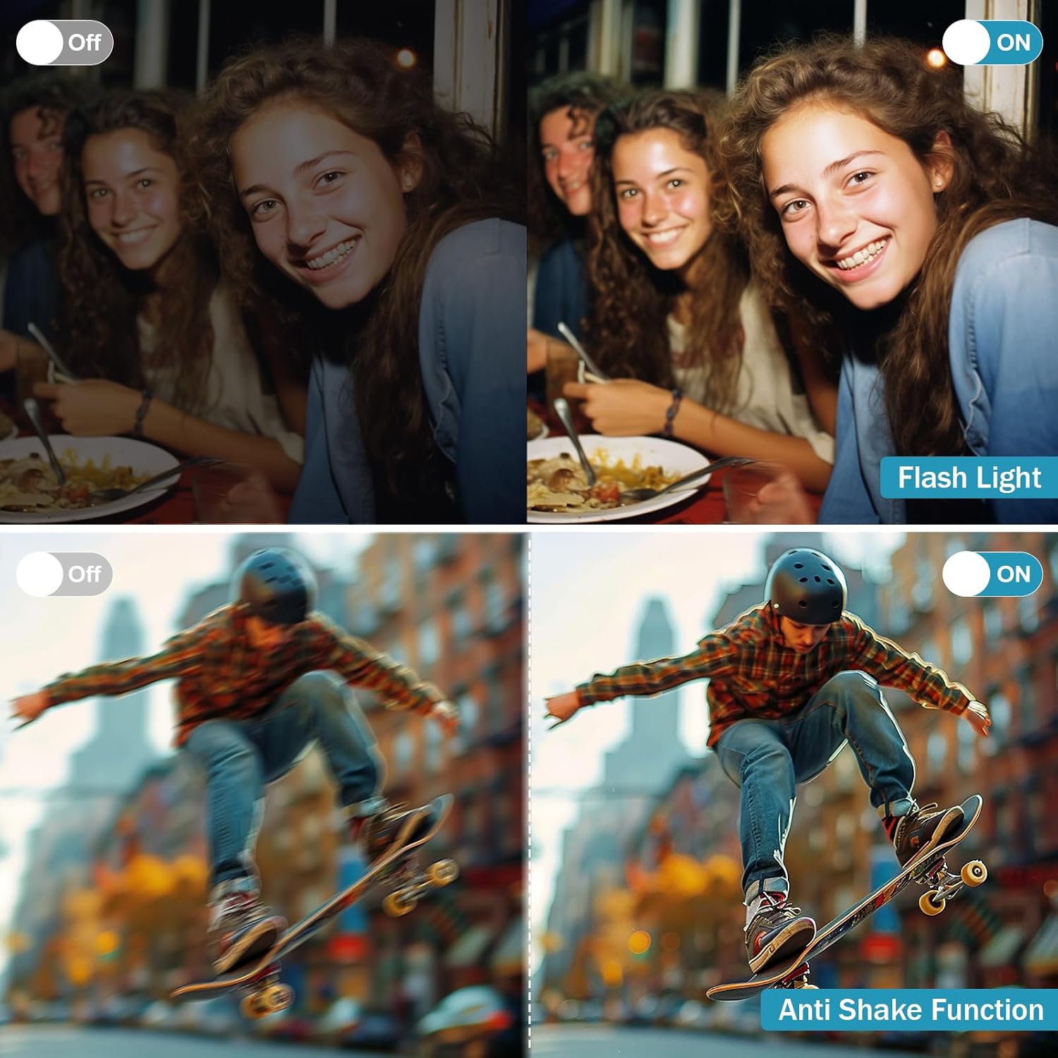 Digital Camera, 4K Vlogging Camera for YouTube Autofocus 48MP UHD Cameras for Photography with Anti-Shake, 16X Digital Zoom Point and Shoot Digital Camera with 32GB Card for Teens Adult Beginner-White - Image 8