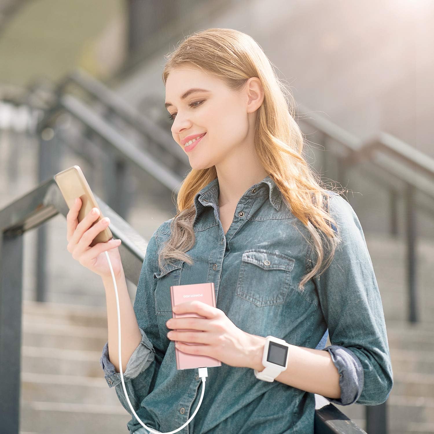 Pilot 4GS Portable Charger 12000mAh Fast Charging Power Bank Dual 3A High-Speed Output Battery Pack Compatible with iPhone 16 15 14 13 12 11 and More(Charging Cable Included (Rose Gold) - Image 2