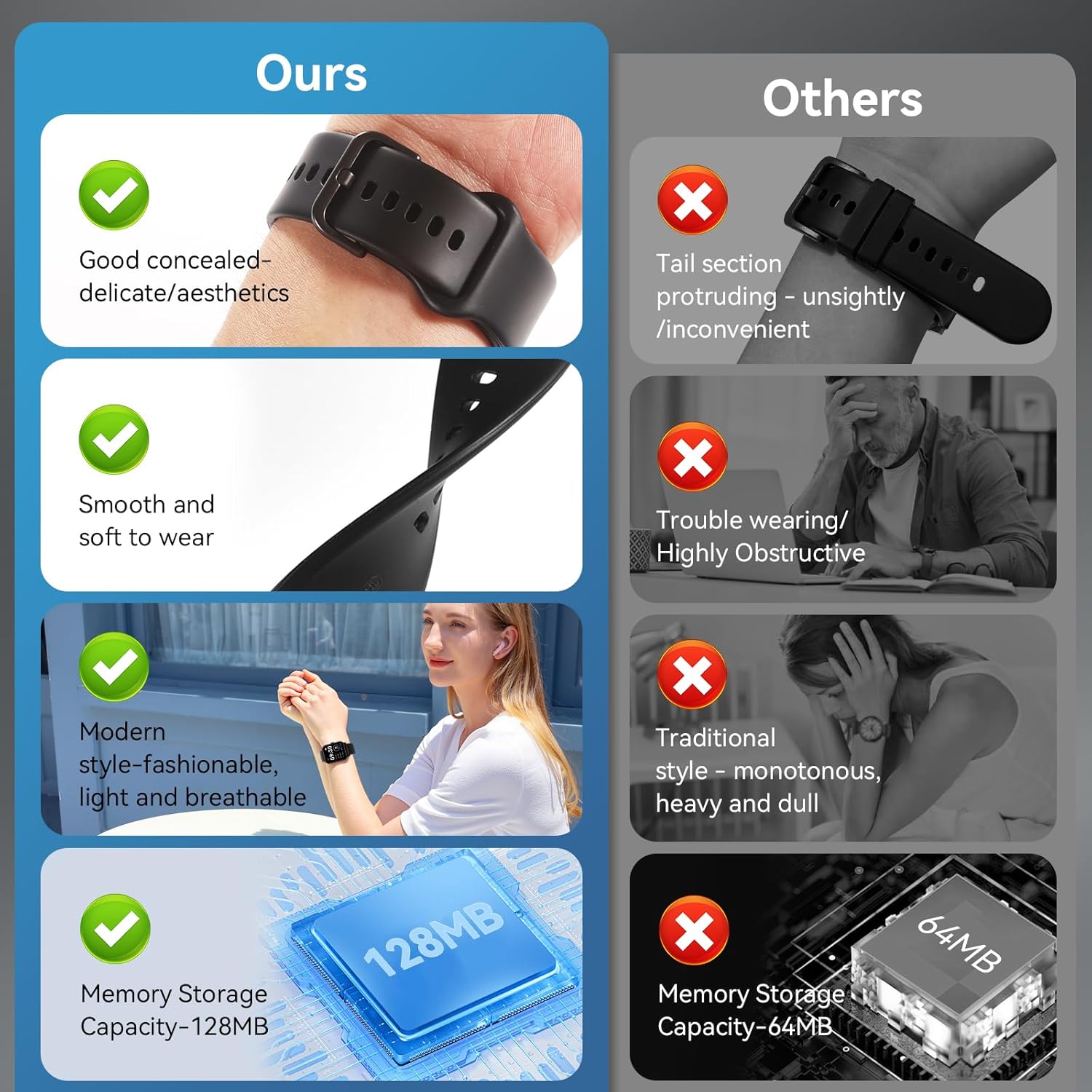 Smart Watch, 1.85" HD Smartwatch for Men Women (Answer/Make Calls), Fitness Watch with Heart Rate/Sleep/IP68 Waterproof/120+ Sports Modes, Pedometer, Android Smart Watch for Android iOS - Image 7